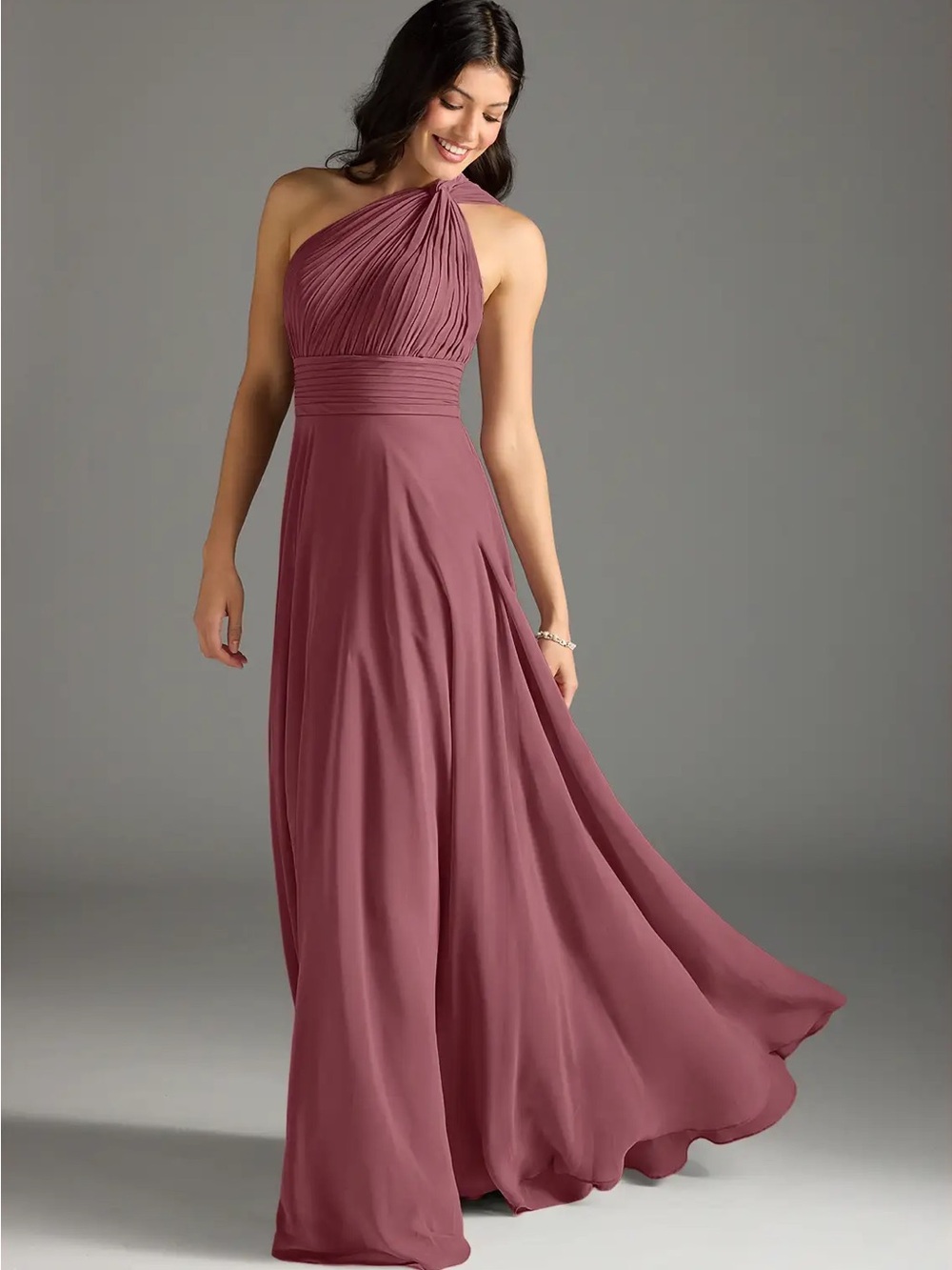 Azazie Charlize Bridesmaid Wedding Dress in Desert Rose